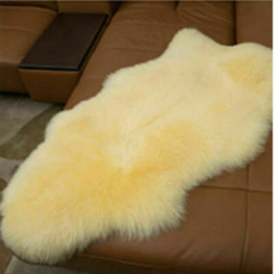 Tapete de área de pele de carneiro genuíno macio tapete peludo sala de estar 100% natural - Imagem 1 de 4