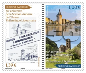 Andorra - 50th anniversary of the Andorran of the Libourne Philatelic Union - Picture 1 of 1