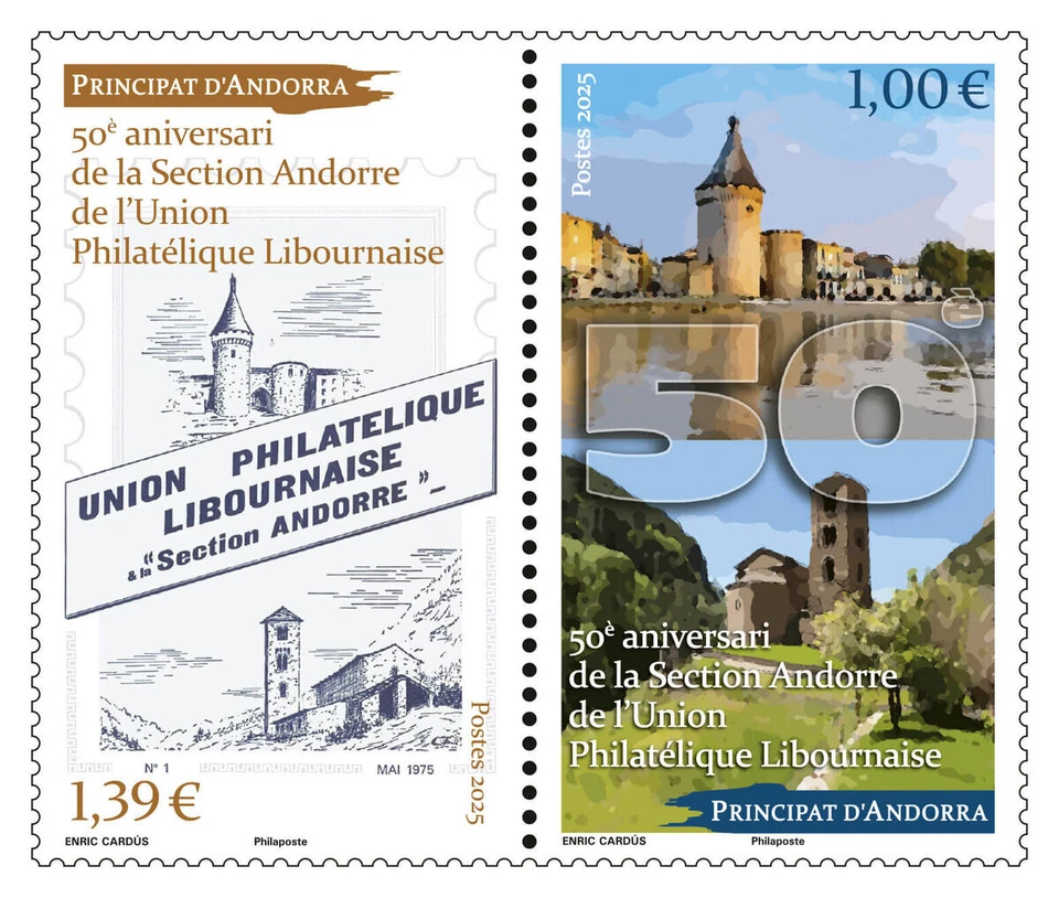 Andorra - 50th anniversary of the Andorran of the Libourne Philatelic Union - Image 1 of 1
