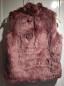 girls faux fur gilet age 12/13 by jigsaw light plum hook and eye fastner VGC - Picture 1 of 4