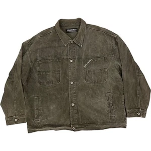Vtg Pelle Pelle Denim Button Up Jacket Men’s XXXL 100% Cotton Green Pockets RARE - Picture 1 of 14