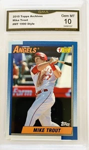 2015 Topps Archives Mike Trout Number 1 Draft Pick GMA 10 Gem-Mint - Picture 1 of 3