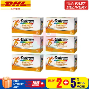 6 X Vitamine e Minerali B New Centrum Energy anni 60 + Vitamina C ed E - Foto 1 di 9