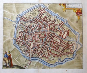 DOUAI NORD FRANKREICH PAS-DE-CALAIS SCARPE DUACUM BRAUN HOGENBERG KOLORIERT 1581 - Picture 1 of 1