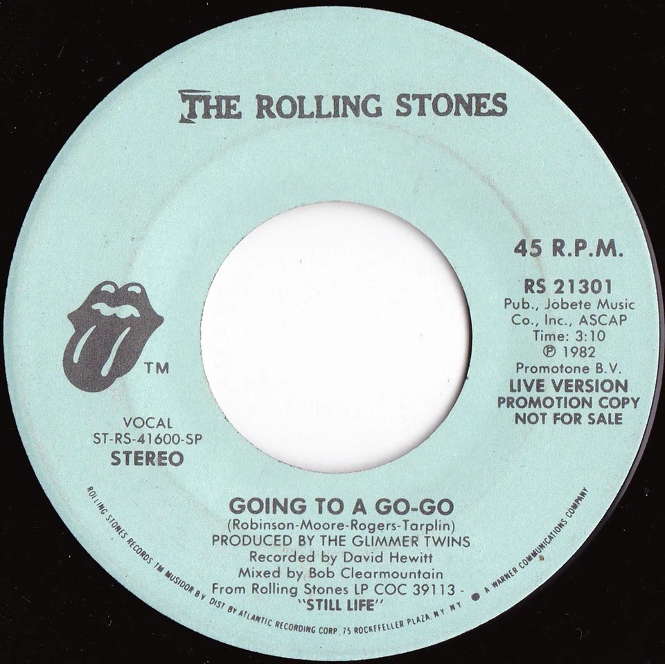 Rolling Stones ORIG US Promo 45 Going to a go-go (Live version) VG+ ’82 RS21301 - Image 1 of 1