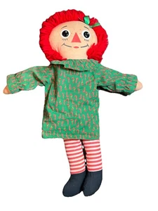 Vintage Christmas Candy Cane Dress Raggedy Ann Doll 18" 1988 Playskool - Picture 1 of 6