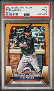 2023 Bowman Chrome #39 Pete Alonso Gold Refractor /50 PSA 9 POP 1 - Picture 1 of 2