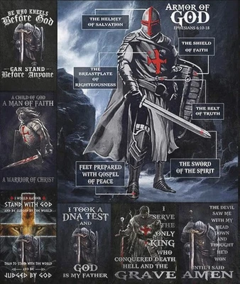 Retro Armor of God Knight Templar I Took A DNA Test God is My Father A Child ... - Image 1 of 4