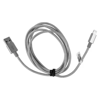 PureGear (4-Foot)  8-Pin to USB Charge/Sync Braided Cable - Gray - Image 1 of 3
