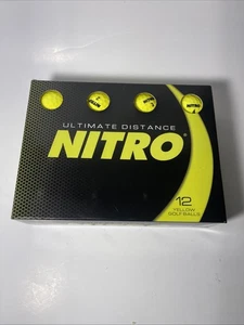 NIB! Nitro Ultimate Distance Titanium Core Neon Yellow Golf Ball Set - 12 pk - Picture 1 of 5