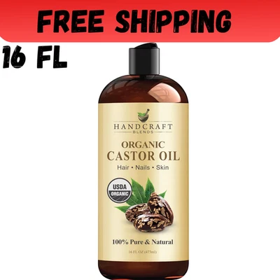 Premium Organic Castor Oil 100% Pure and Hexane-Free Cold-Pressed Beauty 16 fl. - Image 1 of 4