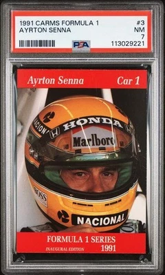 1991 Carms Formula One AYRTON SENNA Racing McClaren #3 PSA 7 - Image 1 of 2