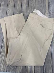 Blair Khaki Stretch Chino Pants Classic Fit Flat Front Womens 22W - Picture 1 of 6