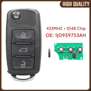 ID48 Auto FunkSchlussel 434MHZ 3Tasten Für VW Golf Bora Beetle Passat Polo - Bild 1 von 3