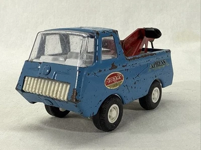Mini camión de remolque Tonka vintage azul con cuerda y gancho Foto 1 de 4