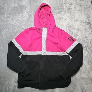 T-Mobile Hoodie Women's Pink Black Large Workwear Long Sleeve Fleece Full Zip - Picture 1 of 12