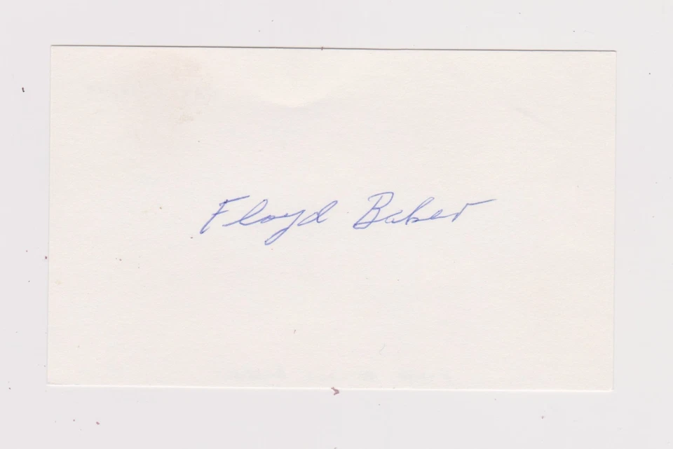 Floyd Baker - Signed 3x5 - Debut 1943 - Browns - Deceased  2004 - Image 1 of 1