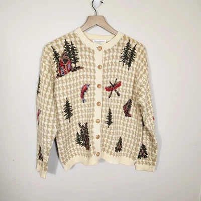 Cárdigan de Colección Cabincore MED Lodge Cabin Woodland Tejido Suéter Cottagecore Naturaleza  Foto 1 de 4