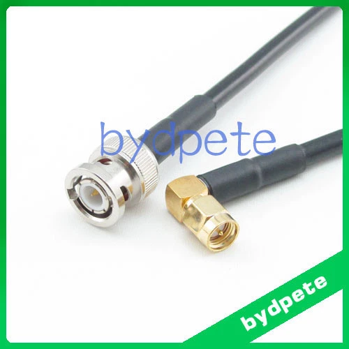 20in BNC male to SMA male plug right angle 90 RF Pigtail Caoxial Cable RG58 50cm - Image 1 of 1