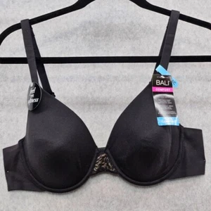 Bali Comfort Bra Cool Comfort Fabric Lace Accent Underwire Foam Cups Size 38C - Picture 1 of 8