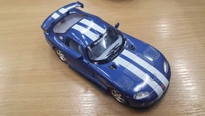 Dodge Viper GTS-R Blue Kinsmart Toy Model 1/36 Scale Diecast Car Gift Open Doors - Picture 1 of 3