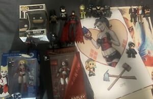 RETIRED RARE FUNKO ACTION FIGURES Batman Harley Quinn lot, POSTERS SIGNED