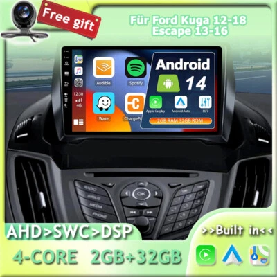 Android 14 Autoradio Für Ford Kuga 12-18 Escape 13-16 GPS Navi DSP Car Play 32GB - Bild 1 von 4