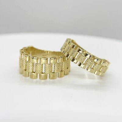 10k Solid Gold Rolex Style Rollie Presidential Band Ring Gift for Men Women - Image 1 of 4