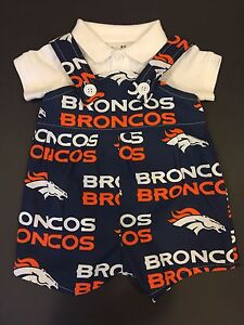 Nfl Denver Broncos Baby Infant Toddler Boys Jumper Overalls *You Pick Size*