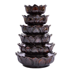 1 set 6PC display stand shelf red hard Black wood rosewood wooden Lotus base - Picture 1 of 5