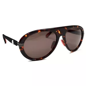 NWT $410 Moncler Navigaze Aviator Sunglasses Tortoise Mens Brown Black AUTHENTIC - Picture 1 of 14