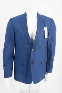 Saddlebred Mens Suit Jacket Blazer Sport Coat Size 40 R Indigo Blue Cotton NWT - Picture 1 of 6