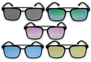 Marku Squared Oiled Mirror Effect Sunglasses, 5 Colours, Mens Sunglasses, Unisex - Picture 1 of 9