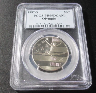 1992-S 50C PCGS Olympic Commemorative Half Dollar PR69DCAM  #9921.69/24286573 - Image 1 of 4