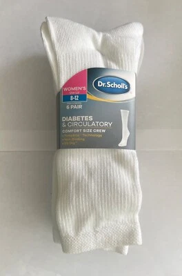 Dr Scholls Women's 6 Pair Diabetes & Circulatory Crew Socks eize 8-12 - Image 1 of 3