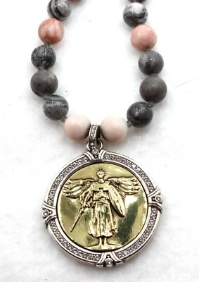 BRIGHTON Brave Angel Rosa Cebra Jaspe Cuentas Cristal 38" Colgante Collar NUEVO  Foto 1 de 4