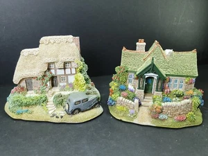 2x Vintage Liliput Gasse Cottages The Bobbin Heaven Lea BESCHÄDIGT - Bild 1 von 8