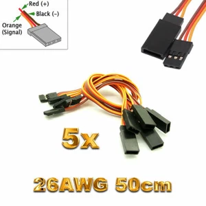 5x Stück JR Futaba Servokabel Verlängerungskabel 50cm Servo Verlängerung 26AWG - Bild 1 von 4