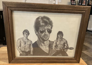 11x14 Framed Sketch/Print of Sylvester Stallone as Rocky, Cobra, Rambo 