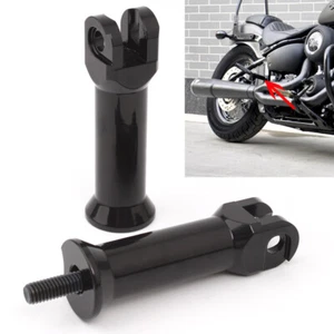 Black Rear Passenger Foot Peg Supports Mounts Clevis for Harley Softail 2000-06 - Picture 1 of 20