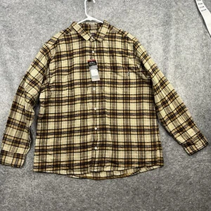 Eddie Bauer Herrenhemd mittelflanellbraun kariert langärmelig geknöpft neu mit Etikett - Bild 1 von 14