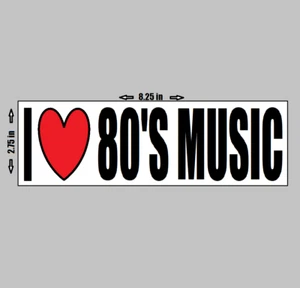 Pegatina de vinilo - I Love 80's Music / Iron Maiden Heavy Metal Metallica - Imagen 1 de 1