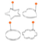 4 Pcs Stainless Steel Egg Mold Fry Silicone Fried Heart-shaped
