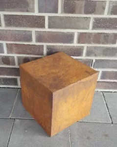 Dekorations-Quader Würfel 20x20x20 cm Cortenstahl Roststahl Dekoquader - Bild 1 von 6