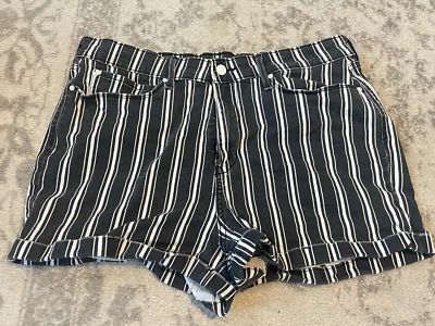 Denizen from Levi’s Denim Mamá Pantalones Cortos de Jean a Rayas 17-33W Azul Blanco Foto 1 de 4