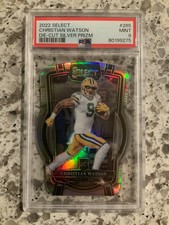 2022 SELECT 265 CHRISTIAN WATSON PSA 9 DIE CUT SILVER PRIZM ROOKIE CARD RC