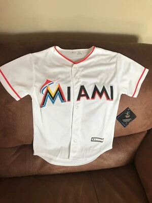 Majestic Miami Marlins Giancarlo Stanton #27 Baseball Jersey NWT Size S Youth - Image 1 of 4