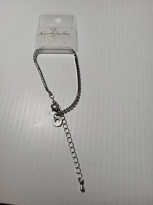  "Brazalete de tenis Kenneth Jay Lane tono plateado circonita cúbica, 6,25-9,5""" Foto 1 de 3