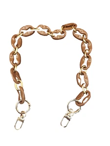 Purse Chain Brown and Gold 24 inches - Picture 1 of 4