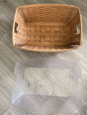 Vtg 1994 LONGABERGER Laundry Basket w/Protector Signed Cover